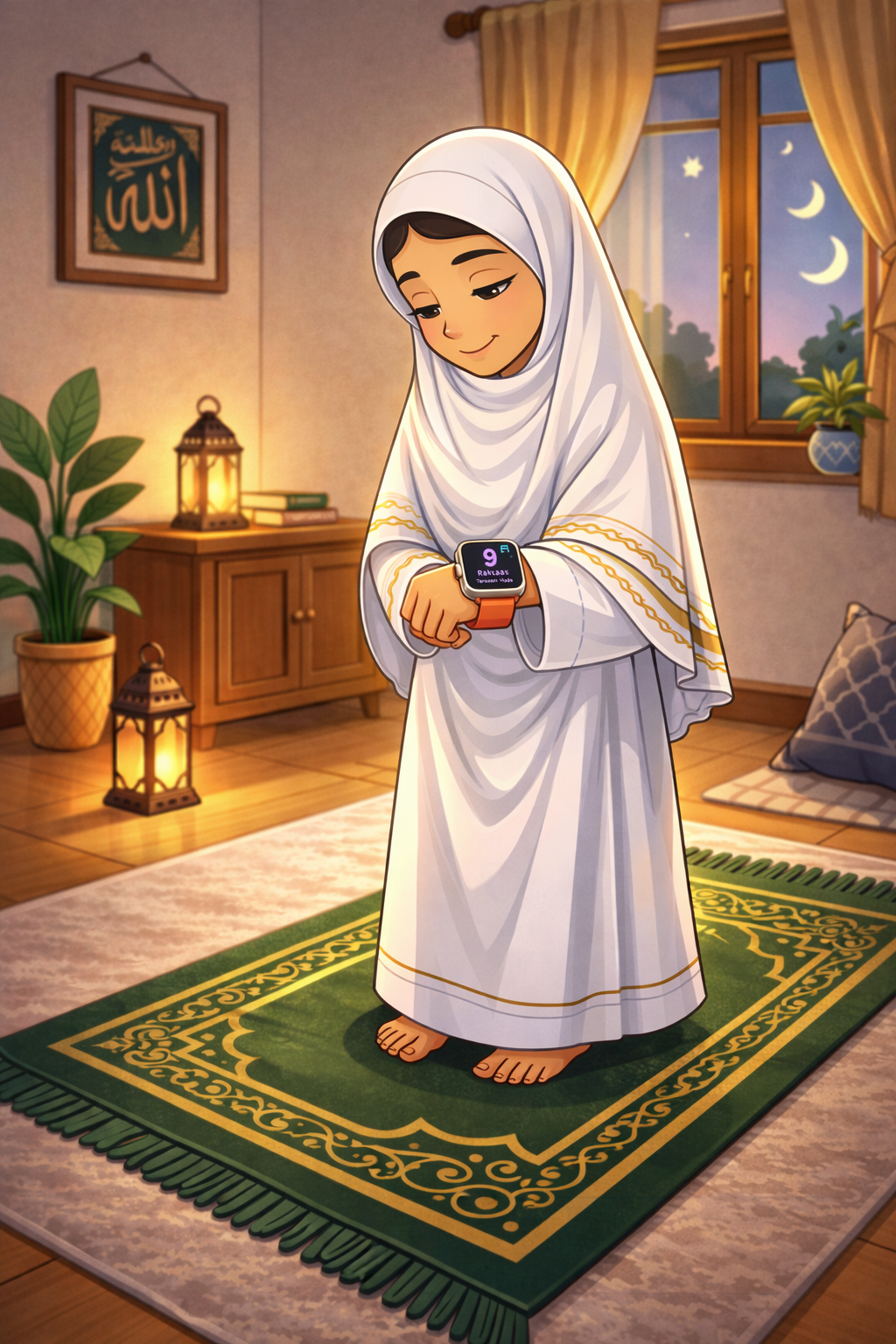 Apple Watch showing Taraweeh counter screen